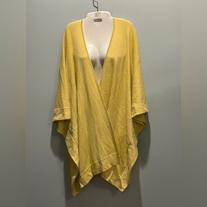 ST. JOHN Daffodil yellow embellished cardigan wrap sweater wool  NWT Med/Large